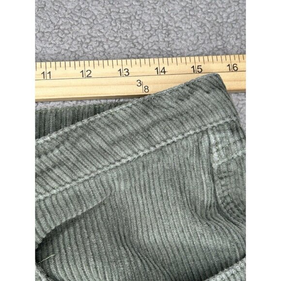 Monet Skateboard Pants Mens 28 Baggy Green Corduroy Cropped Carpenter Flaws - Picture 8 of 16